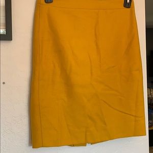 J.Crew wool mustard pencil skirt